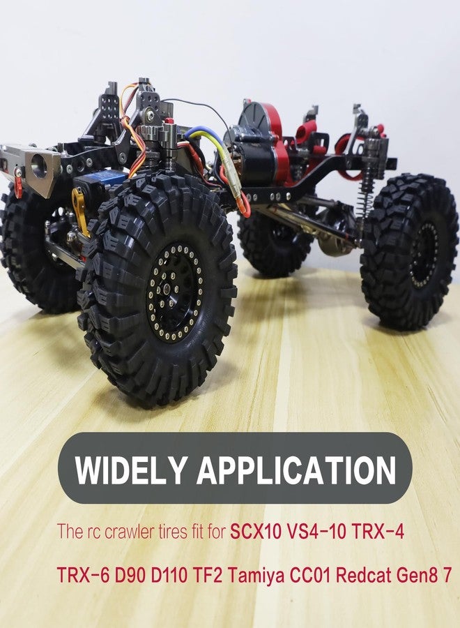 Raflot 4PCS 1.9 Crawler Tires RC Tires RC Rubber Tyre Set RC Crawler Tyre with Foam Insert for SCX10 90046 SCX10 UTB18 TRX4 TRX6 Redcat Gen8 7VS4-10 1/10 RC Crawler - Image 2